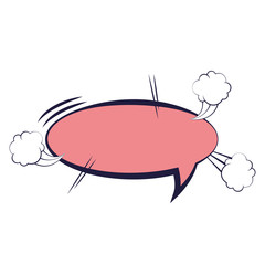 speech bubble with smoke pop art style