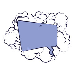 speech bubble with smoke pop art style