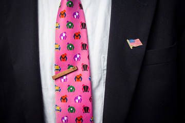 Colorful Suit and Tie Combo Mens Close Up