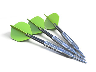 Three green darts 3D