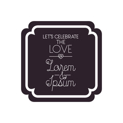 wedding invitation in frame isolated icon
