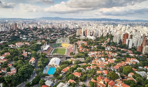 Sao Paulo, Stadium Of Pacaembu And Neighborhood Around.