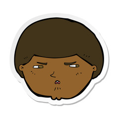 sticker of a cartoon annoyed man