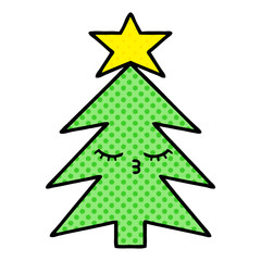 Fototapeta premium comic book style cartoon christmas tree