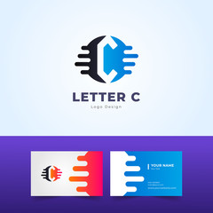 Modern Letter C Logo Design and Illustration for All Type of Business