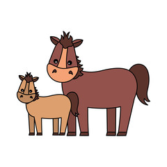 mare and foal cartoon