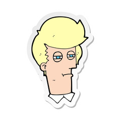 sticker of a cartoon man with narrowed eyes
