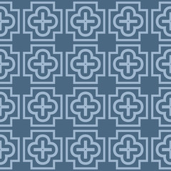 Fototapeta na wymiar Seamless Line Geometric Pattern. Abstract Geometry Flower. Vector Illustration. Interior Decoration, Wallpaper, Presentation, Fashion Design . Pastel Blue Color