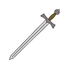 quirky hand drawn cartoon sword