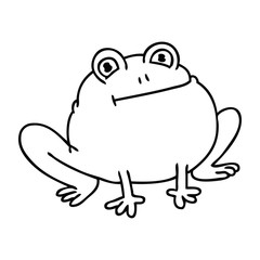 quirky line drawing cartoon frog