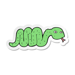 sticker of a funny cartoon snake