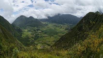 Interior of an old inactive volcano, Reserva Geobotanica Pululahua, Ecuador