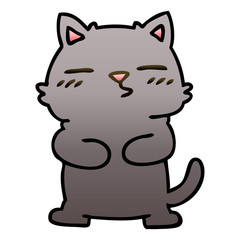 quirky gradient shaded cartoon cat