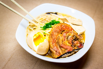 Home Made Ramen with Chashu Pork and Soft Boiled Egg