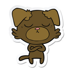 Obraz premium sticker of a cute cartoon dog
