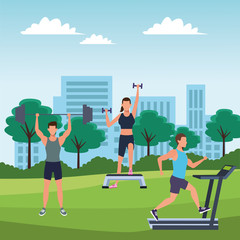 group of people working out