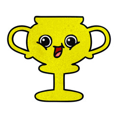 retro grunge texture cartoon trophy