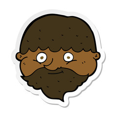 sticker of a cartoon bearded man