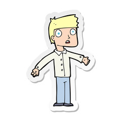 sticker of a cartoon shocked man