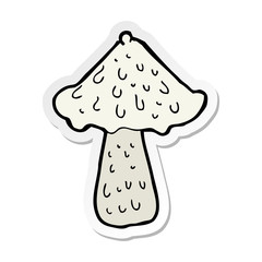 sticker of a cartoon mushroom