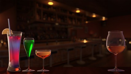 カクテル ラウンジ バー Glasses Cocktail Night Lounge Bar