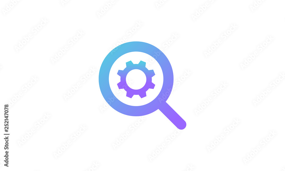 Poster vector icon. search and setting icon concept. modern gradient style