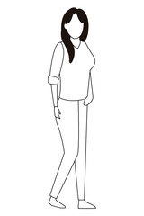 young woman cartoon