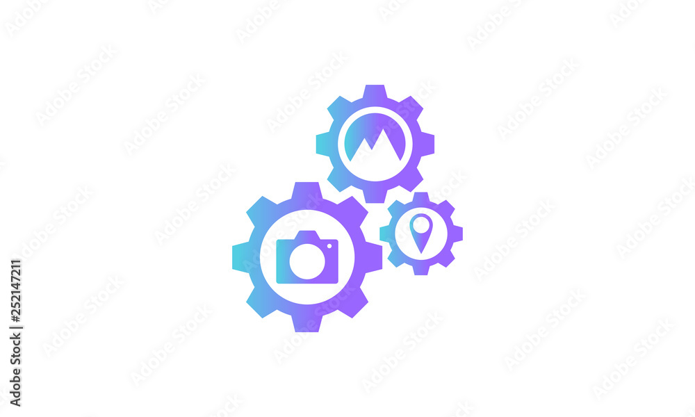Poster vector icon. setting gear icon concept. modern gradient style vector icon