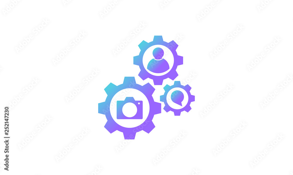 Poster vector icon. setting gear icon concept. modern gradient style vector icon