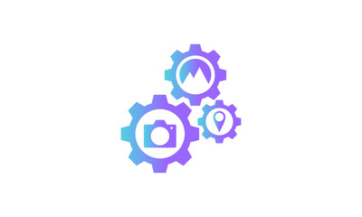 vector icon. setting gear icon concept. modern gradient style vector icon
