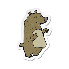 sticker of a cartoon bear