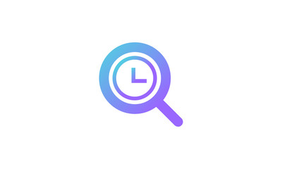 vector icon. search and time icon concept. modern gradient style