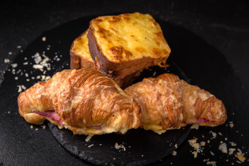 Ham Croissant, Cheese Sandwich Soft Buns. Bakery