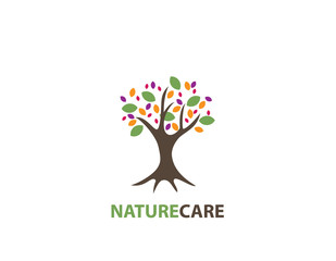 Nature care tree design logo