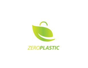 Zero plastic bag logo