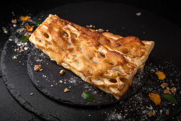 Sweet Soft Buns. Puff pastry envelope with potatoes, cottage cheese, meat, mushrooms or cabbage. Bakery