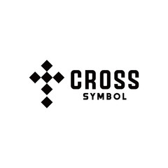 Modern Cross Pixel Symbol Logo Vector Graphic Design