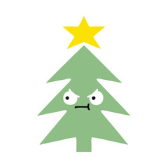 Fototapeta premium flat color retro cartoon christmas tree