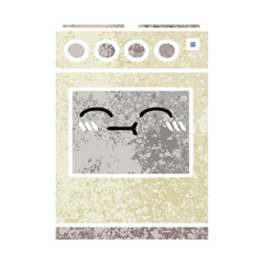 retro illustration style cartoon kitchen oven