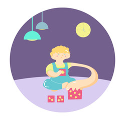 Autism. Early signs of autism syndrome in children. Children autism spectrum disorder ASD icons. Signs and symptoms of autism in a child, such as ADHD, OCD, depression, insomnia, epilepsy and hyperact