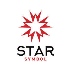 Fototapeta premium Modern Geometric Red Star Logo