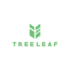 Geometric plant Tree Leaf Logo Vector Graphic Designn