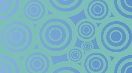 background abstract green color circle line pattern on blue color gradient background, illustration, copy space for text
