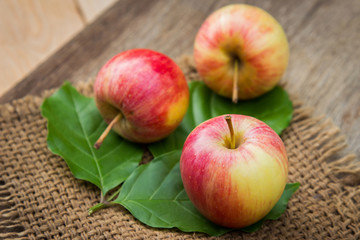 Organic apples in kitchen from farm 