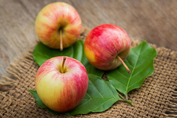 Organic apples in kitchen from farm 
