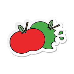 sticker of a cute cartoon apples