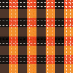 Tartan orange plaid pattern. Seamless background in warm autumn color. eps 10