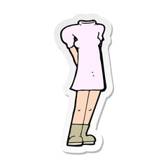 sticker of a cartoon female body