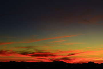 Sunset over Thimble Peak in the Coronado National Forest. 