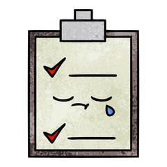 retro grunge texture cartoon check list